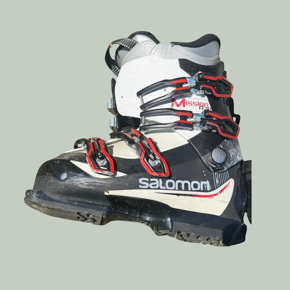 Salomon Mission R70 Ski Boots Black Red Mondo 25.5 BSL 298mm Downhill Skiing